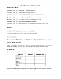 ChemiCal effeCts of eleCtriC Current
