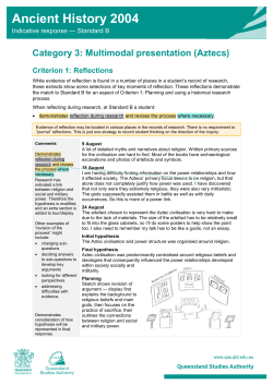 Criterion 1: Reflections - Category 3: Multimodal presentation (Aztecs)