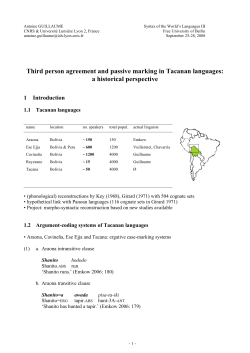 Third person agreement and passive marking in