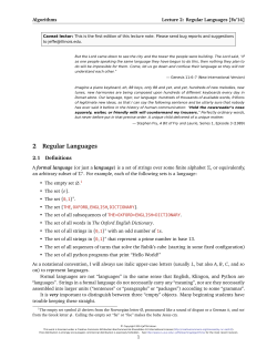 2 Regular Languages