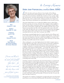 Sister Joan Frances Giere - School Sisters of Notre Dame Central