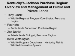 Kentucky`s Jackson Purchase Region