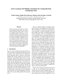 Active Learning with Multiple Annotations for Comparable Data