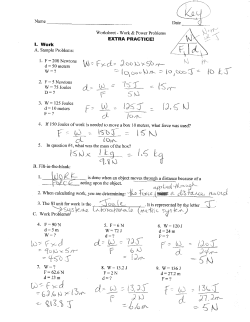 Answer to Work and Power review