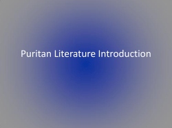 Puritan Literature Introduction