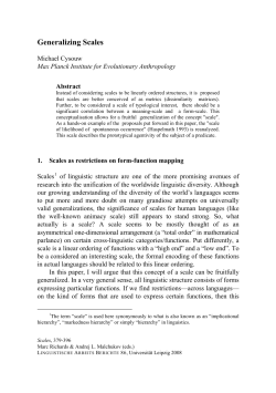 Generalizing Scales - Universit&auml;t Leipzig