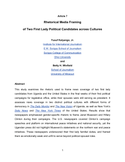 Rhetorical Media Framing of Two First Lady Political Candidates