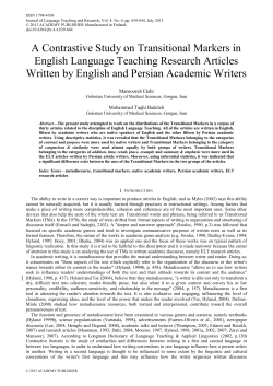 A Contrastive Study on Transitional Markers in English Language