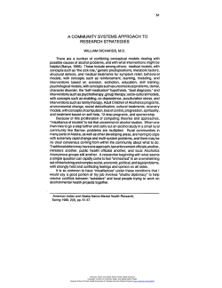 a community systems approach to research strategies