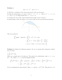 Problem 1. f(x)=5 - x 2, g(x)=3 - x. a) Find the x
