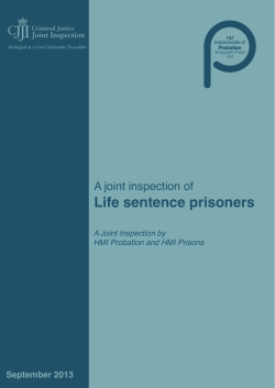 Life sentence prisoners - Criminal Justice Inspectorates