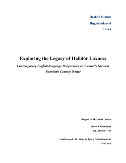 Exploring the Legacy of Halld&oacute;r Laxness