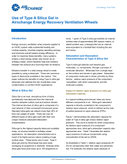 Use of Type A Silica Gel in Airxchange Energy Recovery Ventilation