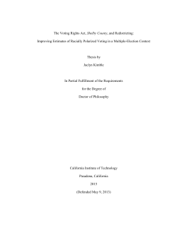 The Voting Rights Act, Shelby County, and Redistricting: Improving