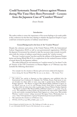 Could Systematic Sexual Violence against Women