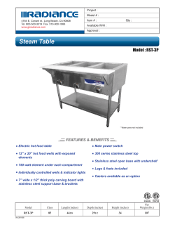 Steam Table - Prima Supply