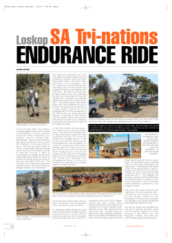 Glynn horse article june-july - Namibia Endurance Ride Association