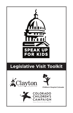 Legislative Visit Toolkit - Colorado Children`s Campaign