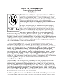 Paideia 111 - Luther College
