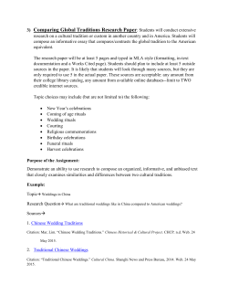 3) Comparing Global Traditions Research Paper: Students will