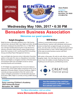 BBA Flyer-May - Bensalem Business Association