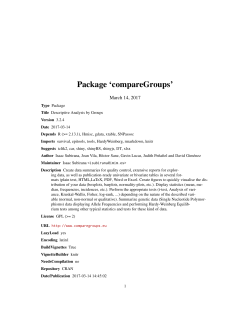 Package `compareGroups`