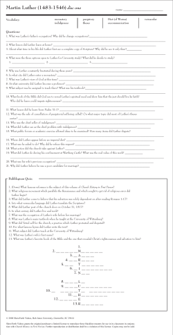 Martin Luther Study Guide