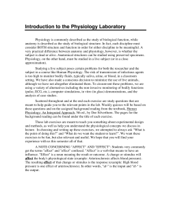 Introduction to the Physiology Laboratory