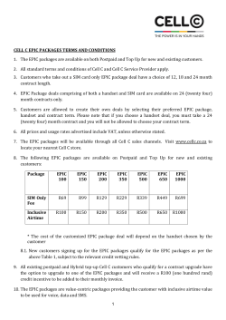 CELL C EPIC PACKAGES TERMS AND CONDITIONS