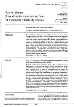 Note on the use of an altimeter mean sea surface for