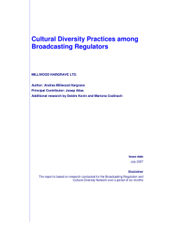Cultural Diversity Practices among Broadcasting Regulators