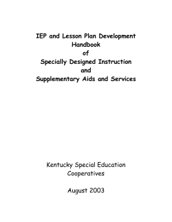 IEP and Lesson Plan Development