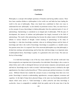 CHAPTER-VI Conclusion Philosophy is a concept with multiple