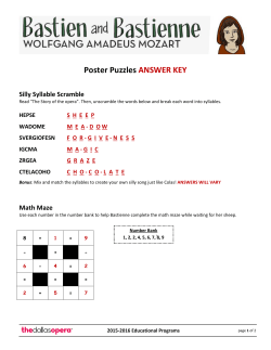 Poster Puzzles ANSWER KEY