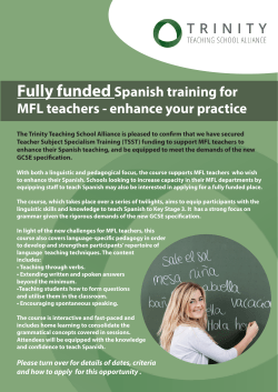 Fully funded Spanish training for MFL teachers