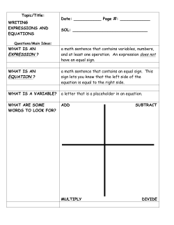 Algebraic Expression Notes 1