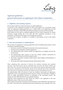 Applicant guidelines - Leibniz Gemeinschaft