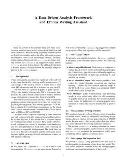 A Data Driven Analysis Framework and Erotica Writing