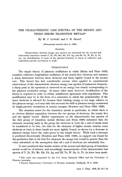 THE CHARACTERISTIC LOSS SPECTRA OF THE SECOND AND