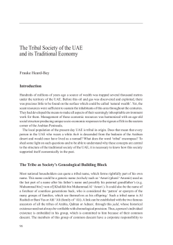 The Tribal Society of the UAE and its Traditional Economy