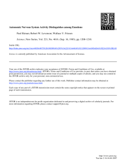 Autonomic Nervous System Activity Distinguishes among Emotions