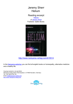 Jeremy Sherr Helium - Narayana Verlag, Homeopathy, Natural