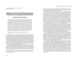 Exercise Experiences of Nursing Home Residents