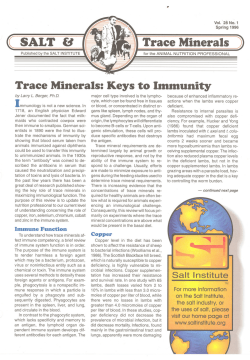 Trace Minerals: Keys to Immunity