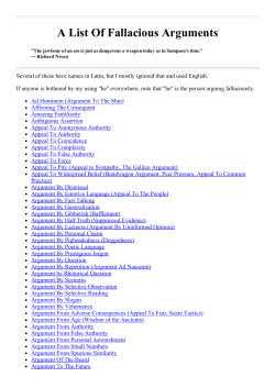 A List Of Fallacious Arguments