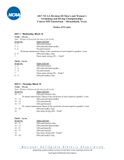 2017 NCAA Division III Men`s and Women`s Swimming and Diving