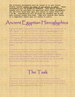 Ancient Egyptian Hieroglyphics The Task
