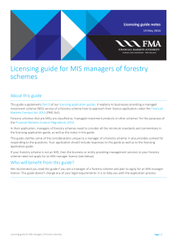 Licensing guide for MIS managers of forestry schemes