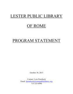 TABLE OF CONTENTS - Lester Public Library of Rome