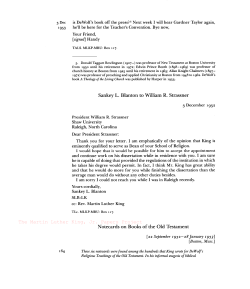Notecards on Books of the Old Testament The Martin Luther King, Jr